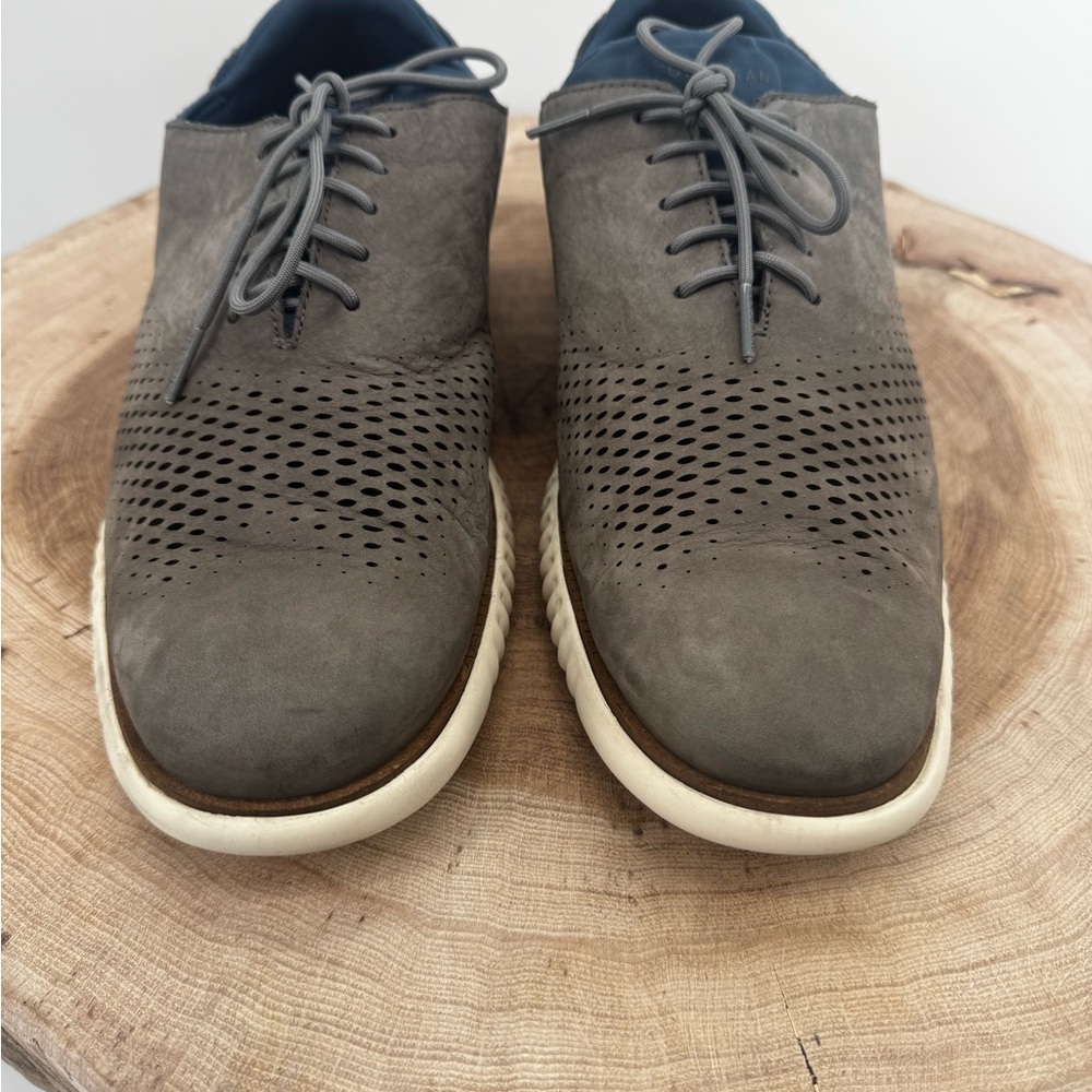 Cole Haan Zerøgrand Oxford Men’s 11M 👟 Gray Nubuck • Lightweight • Street Luxe